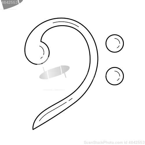 Image of Bass clef line icon.