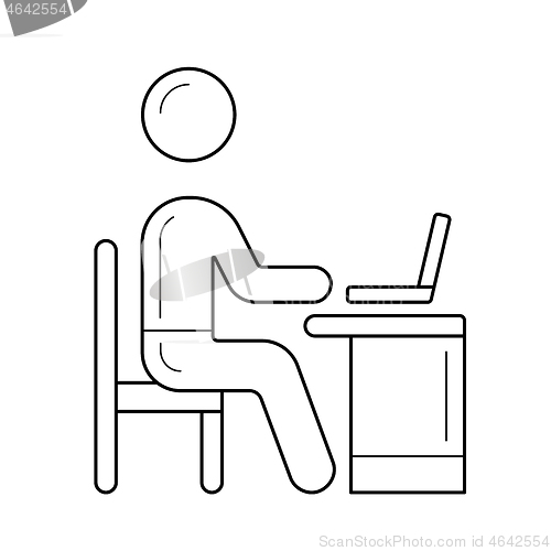 Image of Working person vector line icon.