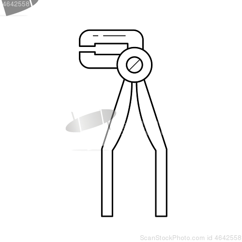 Image of Dental pliers line icon.