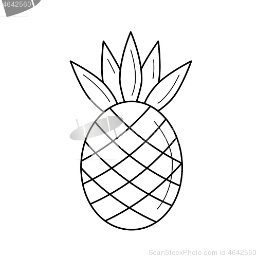 Image of Pineapple vector line icon.