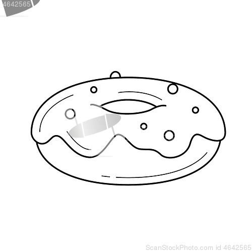 Image of Doughnut vector line icon.