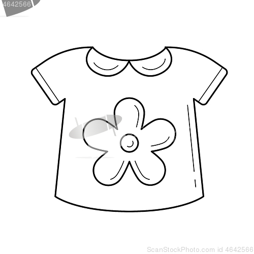 Image of Baby shirt vector line icon.