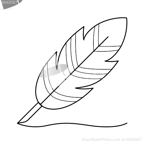 Image of Writing feather vector line icon.