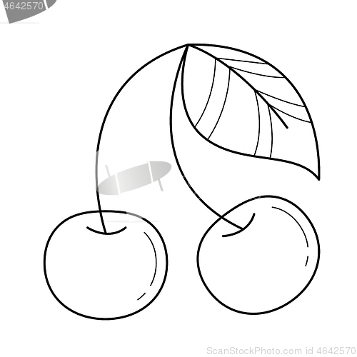Image of Cherry vector line icon.