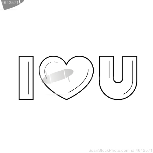 Image of I love you vector line icon.