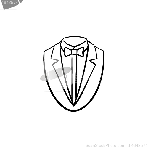 Image of Smoking suit hand drawn sketch icon.