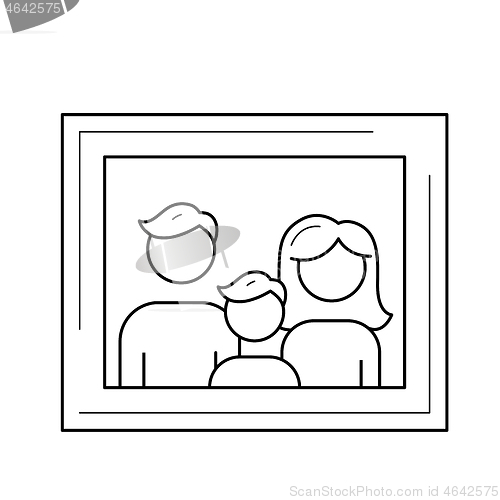 Image of Family photo frame vector line icon.