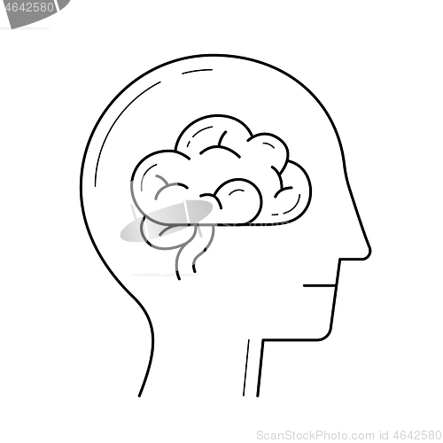 Image of Brain line icon.