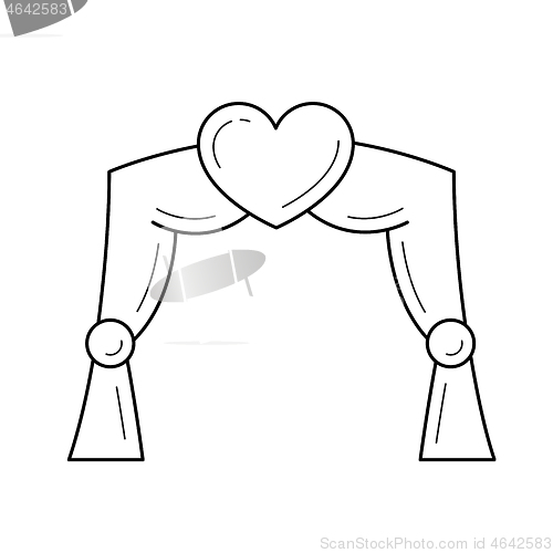 Image of Wedding arch vector line icon.