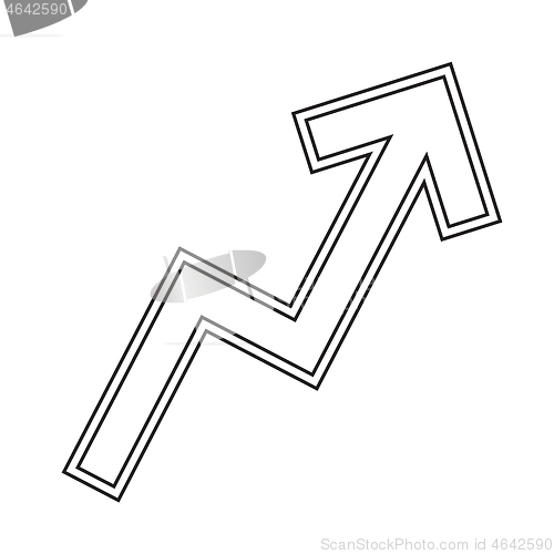 Image of Zigzag arrow chart vector line icon.