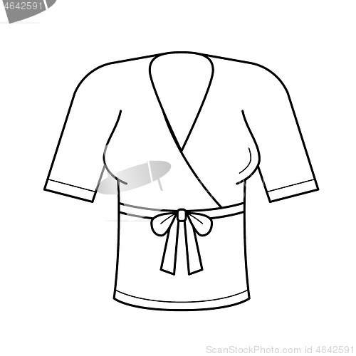 Image of Woman blouse vector line icon.