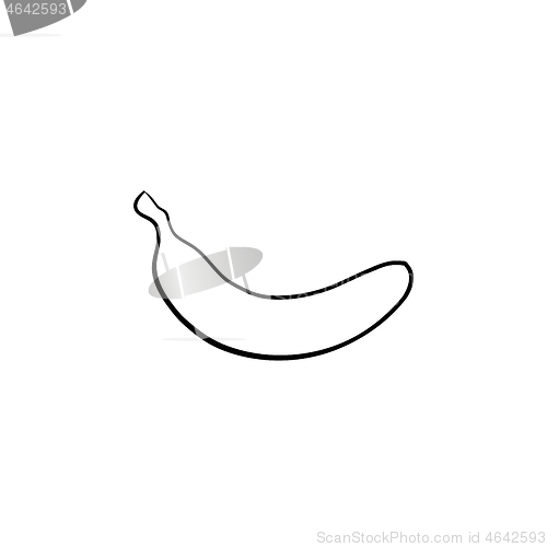 Image of Banana hand drawn sketch icon.