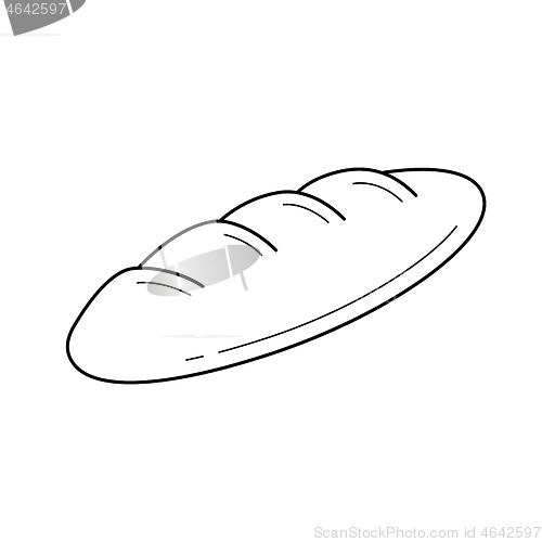 Image of French baguette vector line icon.