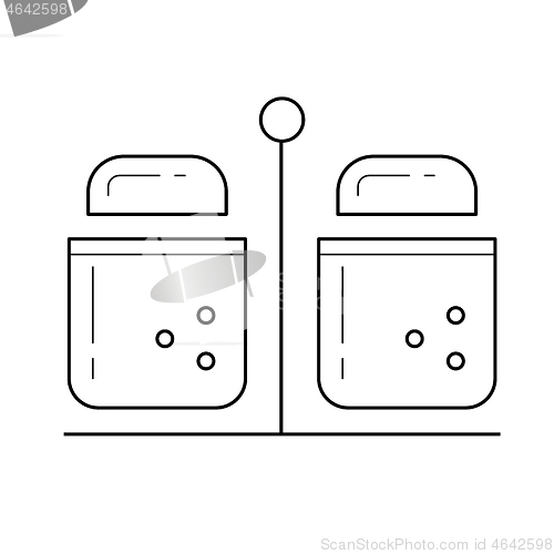 Image of Salt and pepper vector line icon.