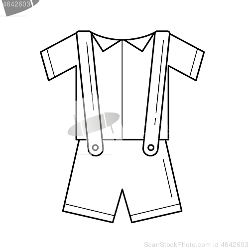 Image of Baby clothes vector line icon.