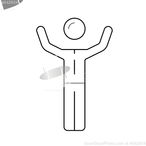 Image of Happy entrepreneur figure vector line icon.