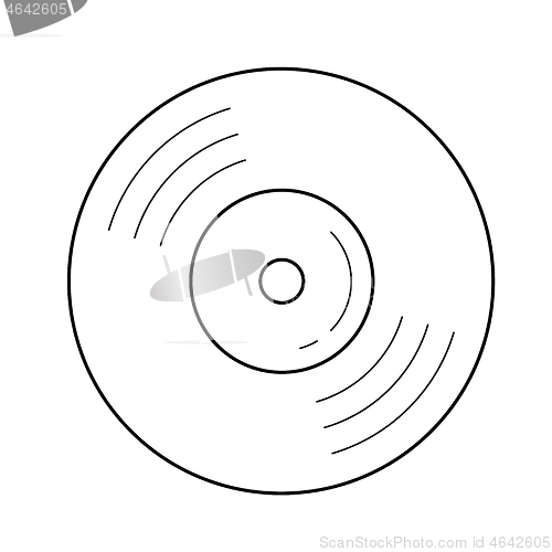 Image of Vinyl disk line icon.