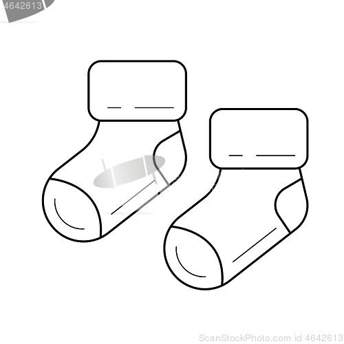 Image of Baby booties vector line icon.