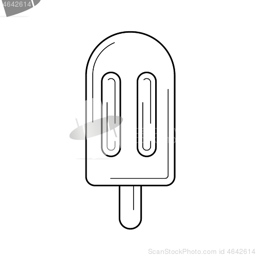 Image of Popsicle vector line icon.