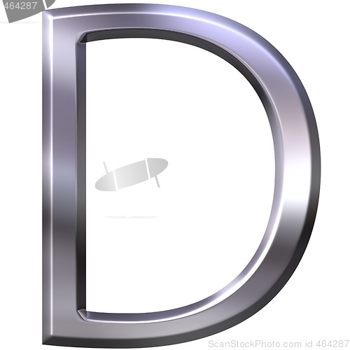 Image of 3D Silver Letter D