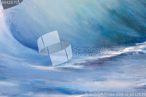 Image of Original oil painting showing waves in ocean or sea details.