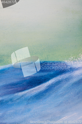 Image of Original oil painting showing waves in ocean or sea details.