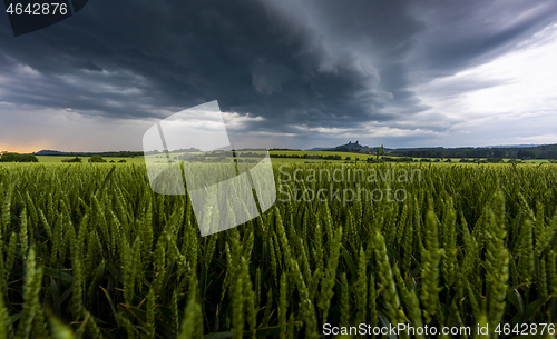 Image of Storm clouds over Trosky Castle, Czech Republic