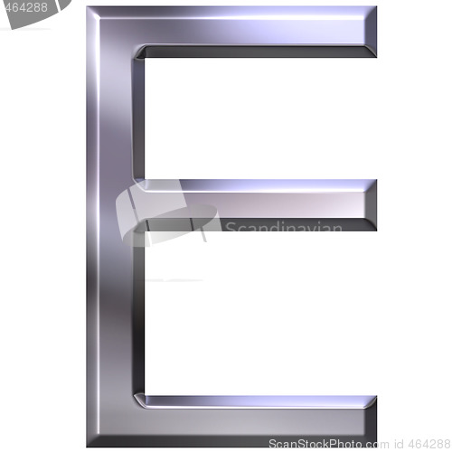 Image of 3D Silver Letter E