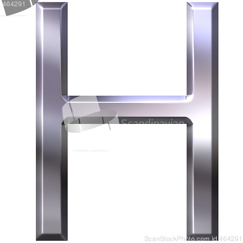 Image of 3D Silver Letter H