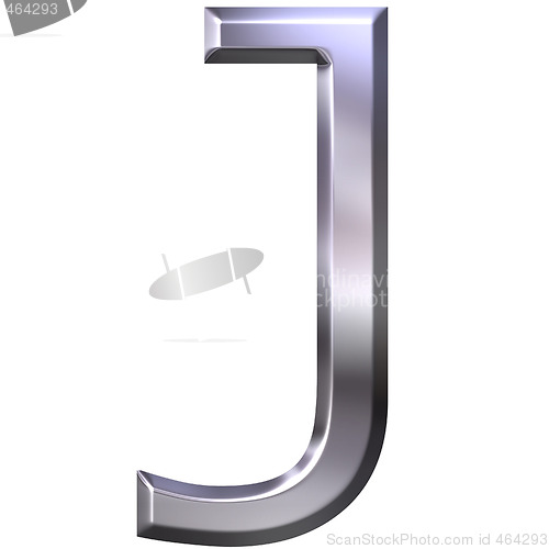 Image of 3D Silver Letter J
