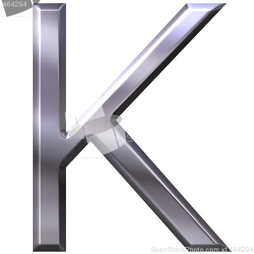 Image of 3D Silver Letter K