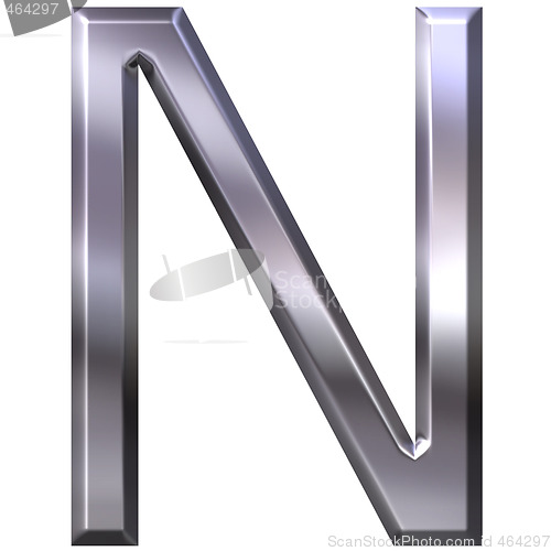 Image of 3D Silver Letter N