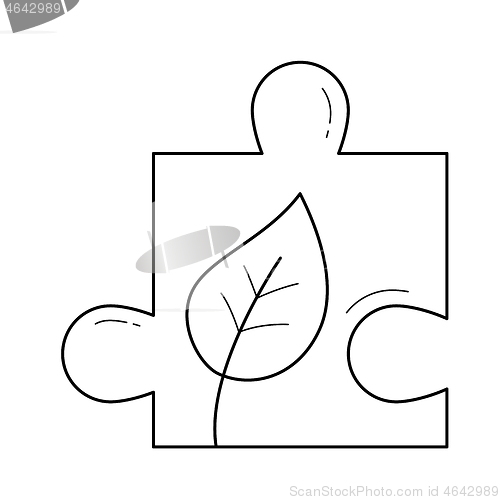 Image of Puzzle piece vector line icon.