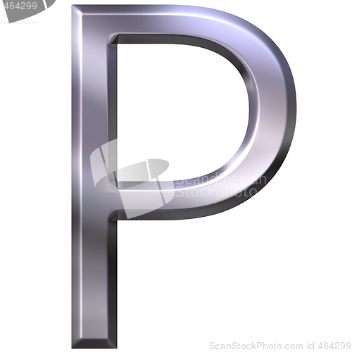 Image of 3D Silver Letter P