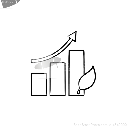 Image of Growth arrow hand drawn sketch icon.