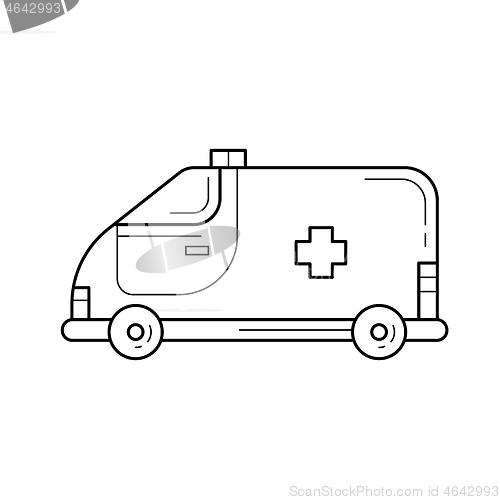 Image of Ambulance vehicle line icon.