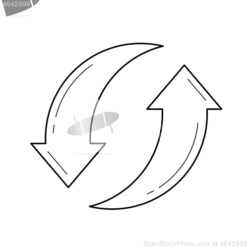 Image of Circular arrows vector line icon.