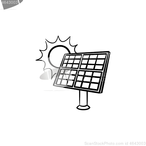 Image of Solar energy industry hand drawn sketch icon.