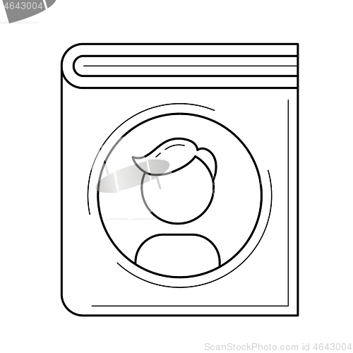 Image of Family book vector line icon.