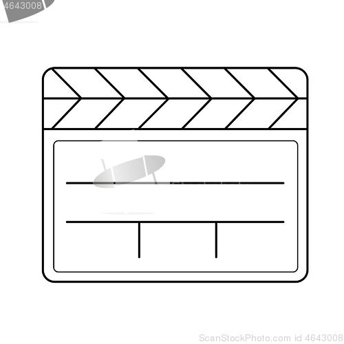 Image of Clapboard line icon.