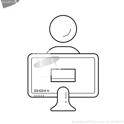 Image of Home education vector line icon.