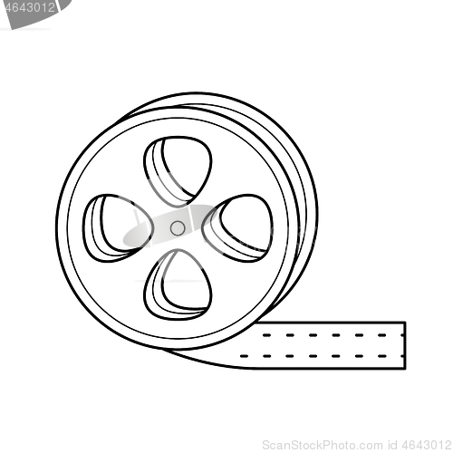 Image of Film reel line icon.