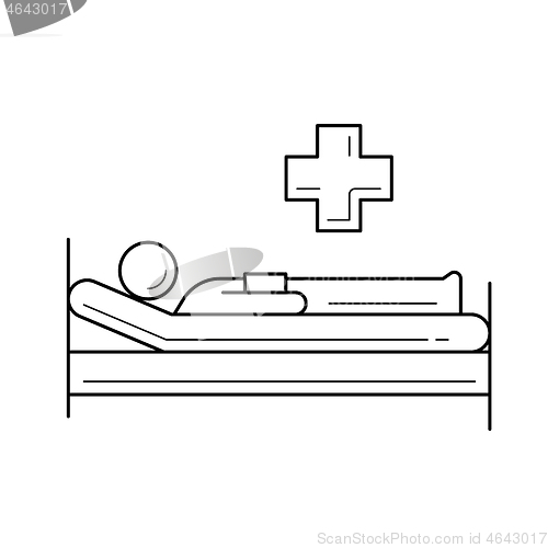 Image of Hospital bed line icon.