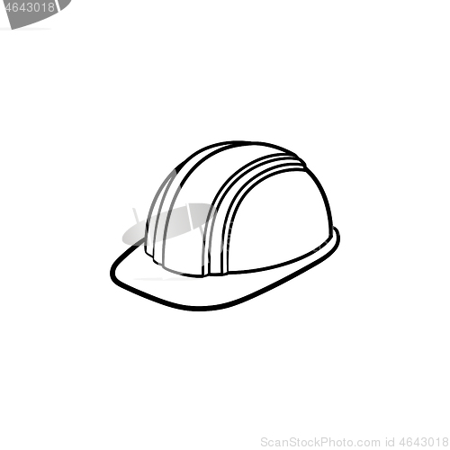 Image of Hard hat hand drawn sketch icon.