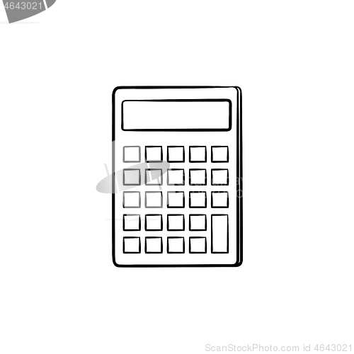 Image of Calculator for count hand drawn sketch icon.