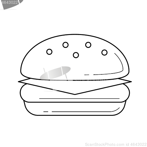 Image of Burger vector line icon.