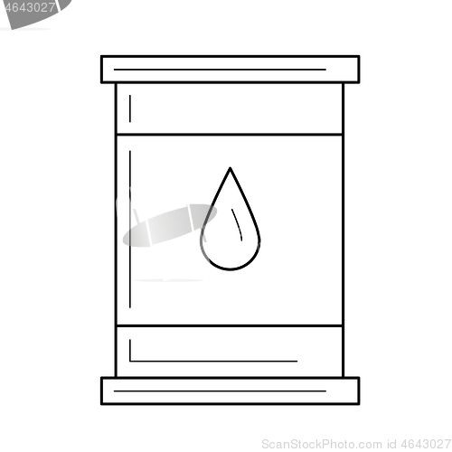 Image of Oil barrel vector line icon.