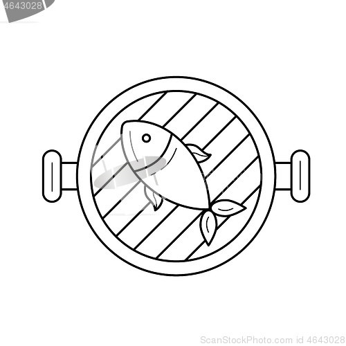 Image of Fish grill vector line icon.