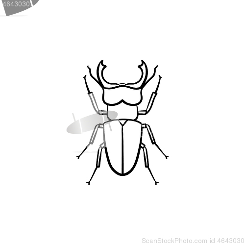 Image of Beetle hand drawn sketch icon.