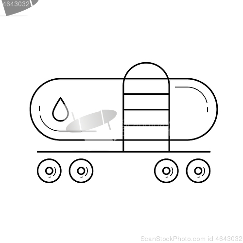 Image of Freight train vector line icon.